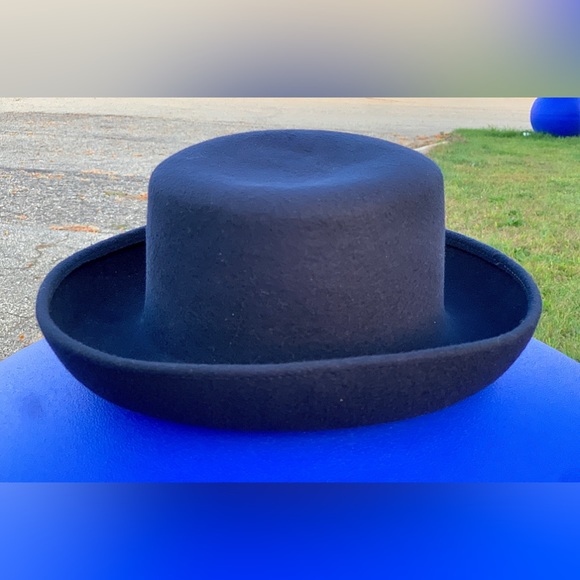 1980s Vintage 100% Wool LAURA ASHLEY Dark Navy Blue Women’s Hat - Picture 1 of 16
